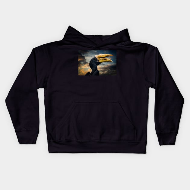 Rhinoceros Hornbill Kids Hoodie by Adrian Evans Photography